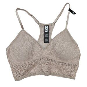 DKNY Modern Lace Detailed Racerback Longline Women's Bralette Bra NWT